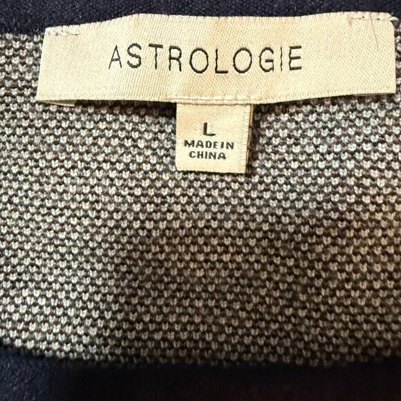 Astrologie Cat Ball of Yarn Pullover Intarsia Navy Blue Sweater size Large - Picture 7 of 12